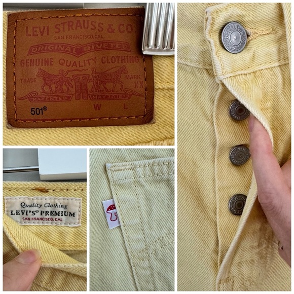 🌼 Levi’s 501 Cropped Jean in Botanical Yellow size 26 - Picture 16 of 16